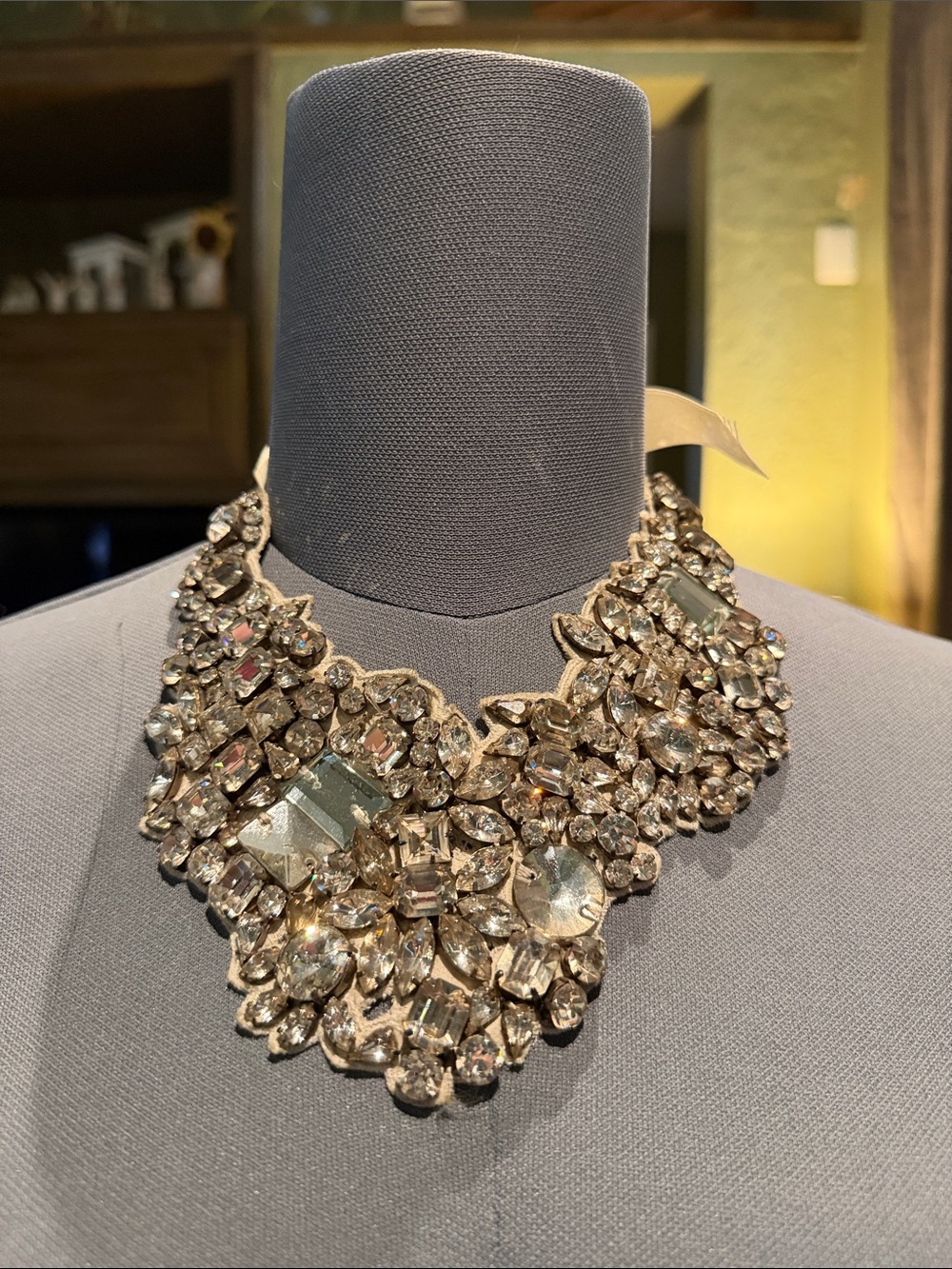 Ranjana Khan 2010 Bib Stone Ribbon Necklace